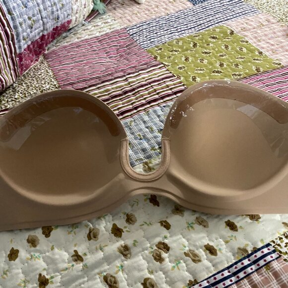 Strapless Invisible Push Up Plunge Bra-stick on~sz DD Nude - Picture 7 of 11